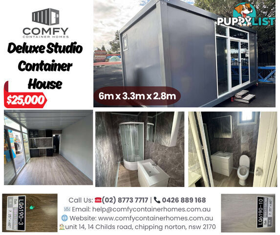 STUDIO CONTAINER HOUSE, READY TO BUILT OR BUILT ONSITE