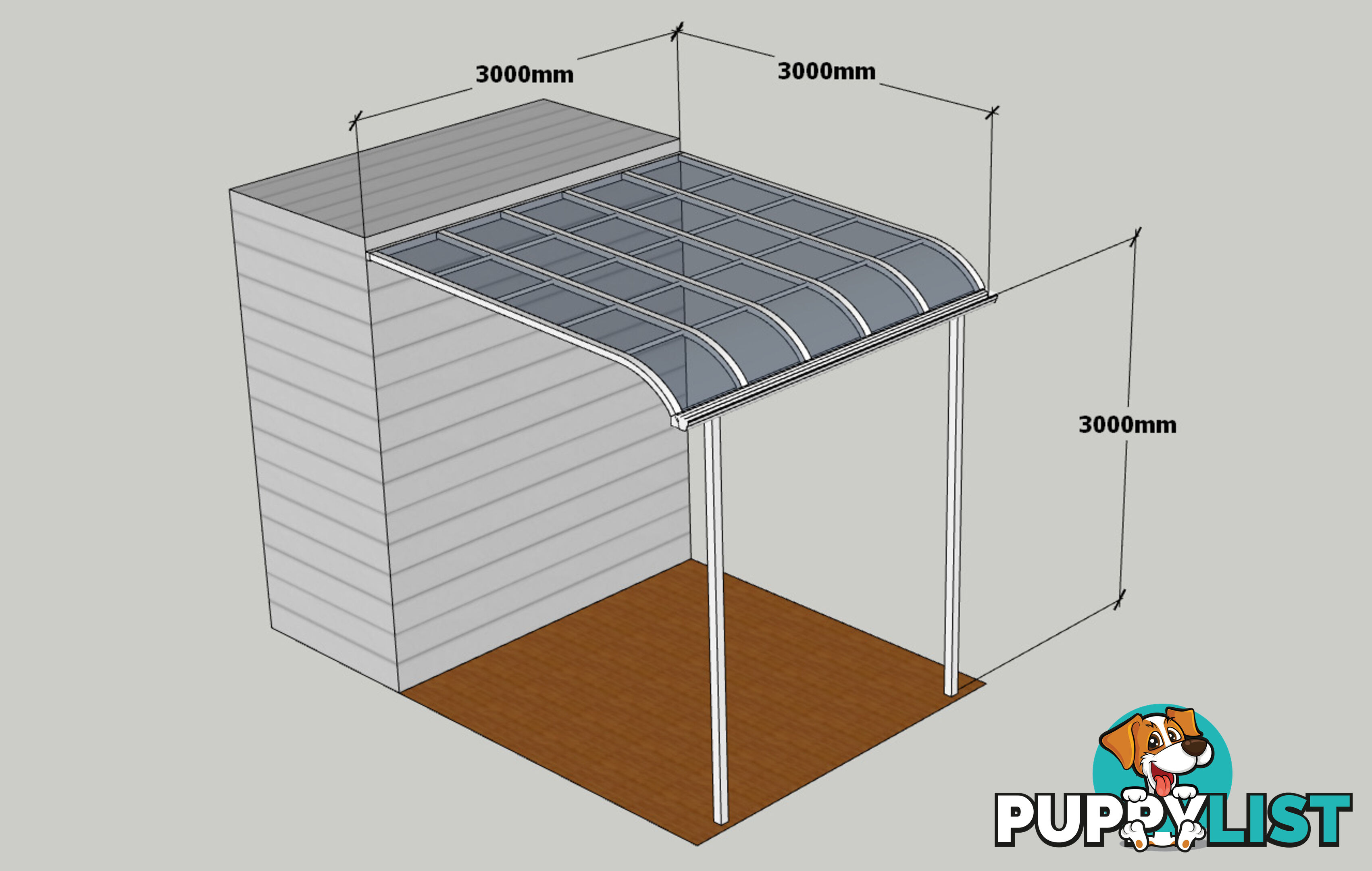 CLEARANCE SALE !!! 3m x 3m x 3m Modern Patio Kit