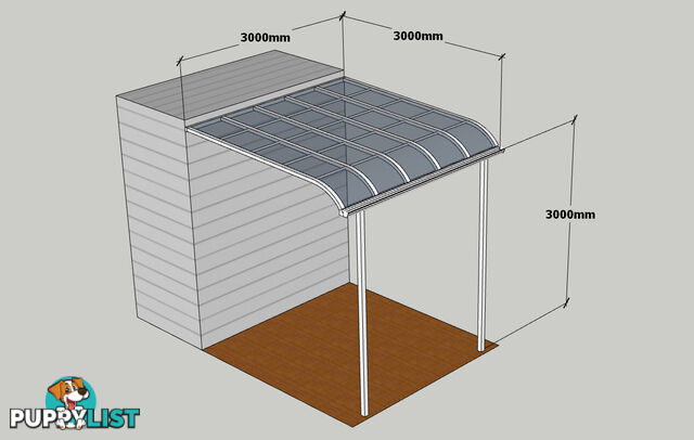 CLEARANCE SALE !!! 3m x 3m x 3m Modern Patio Kit