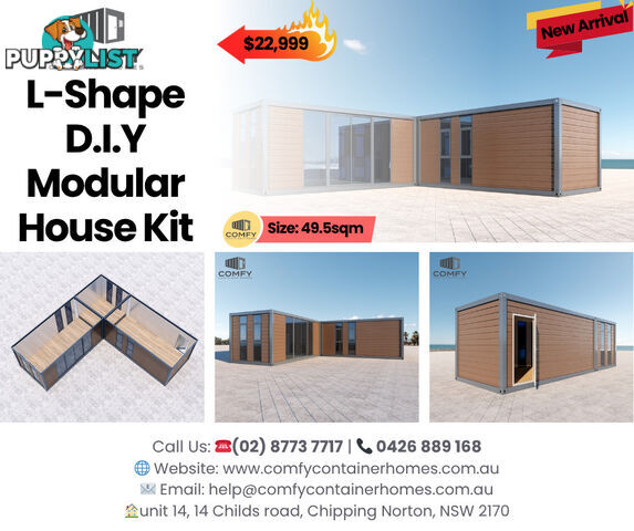 L-Shape Tiny House DIY Kit 49.5 SQM