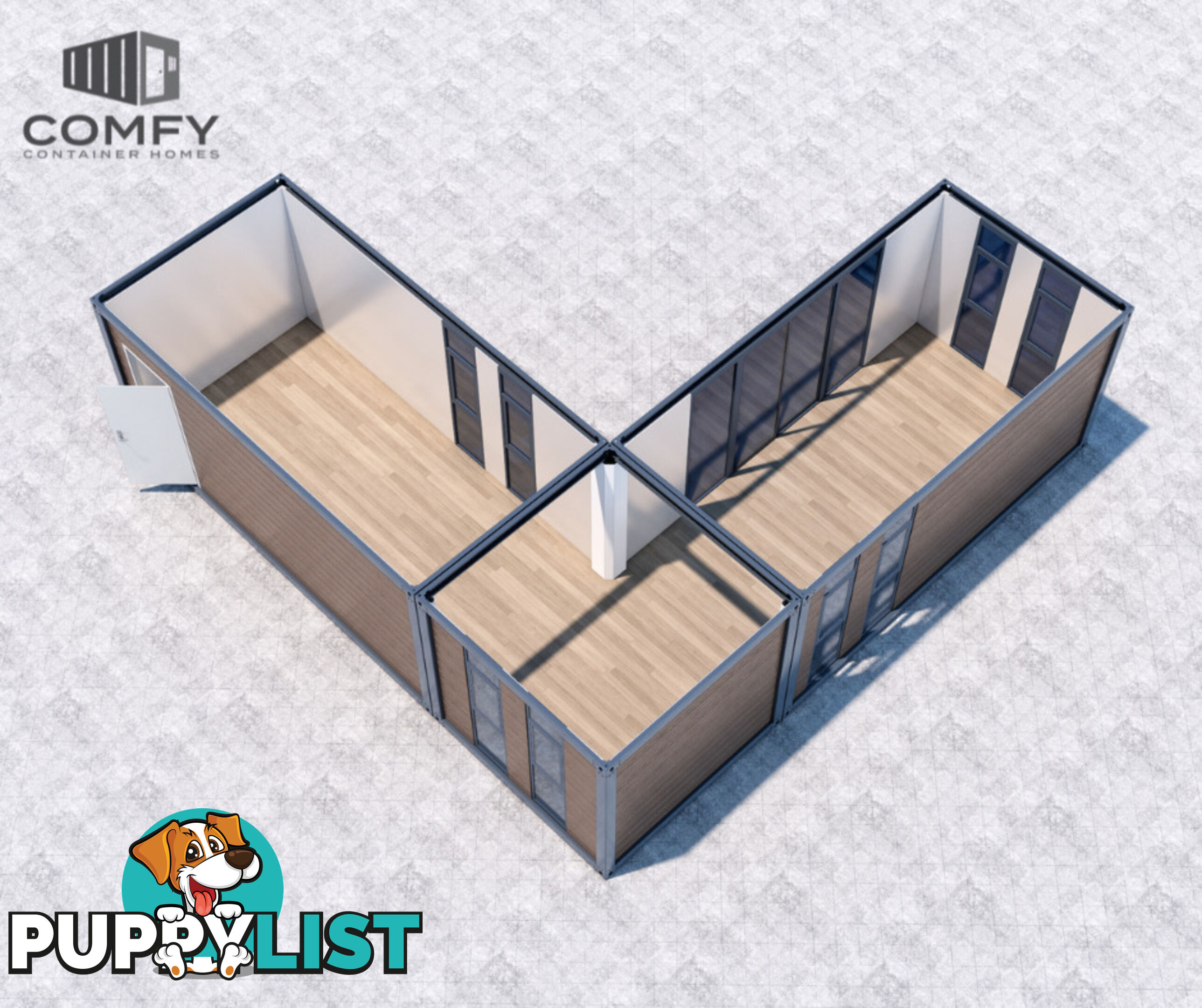 L-Shape Tiny House DIY Kit 49.5 SQM