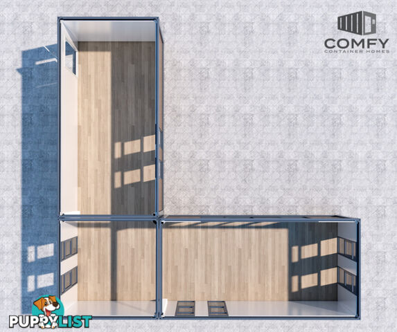 L-Shape Tiny House DIY Kit 49.5 SQM