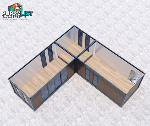L-Shape Tiny House DIY Kit 49.5 SQM