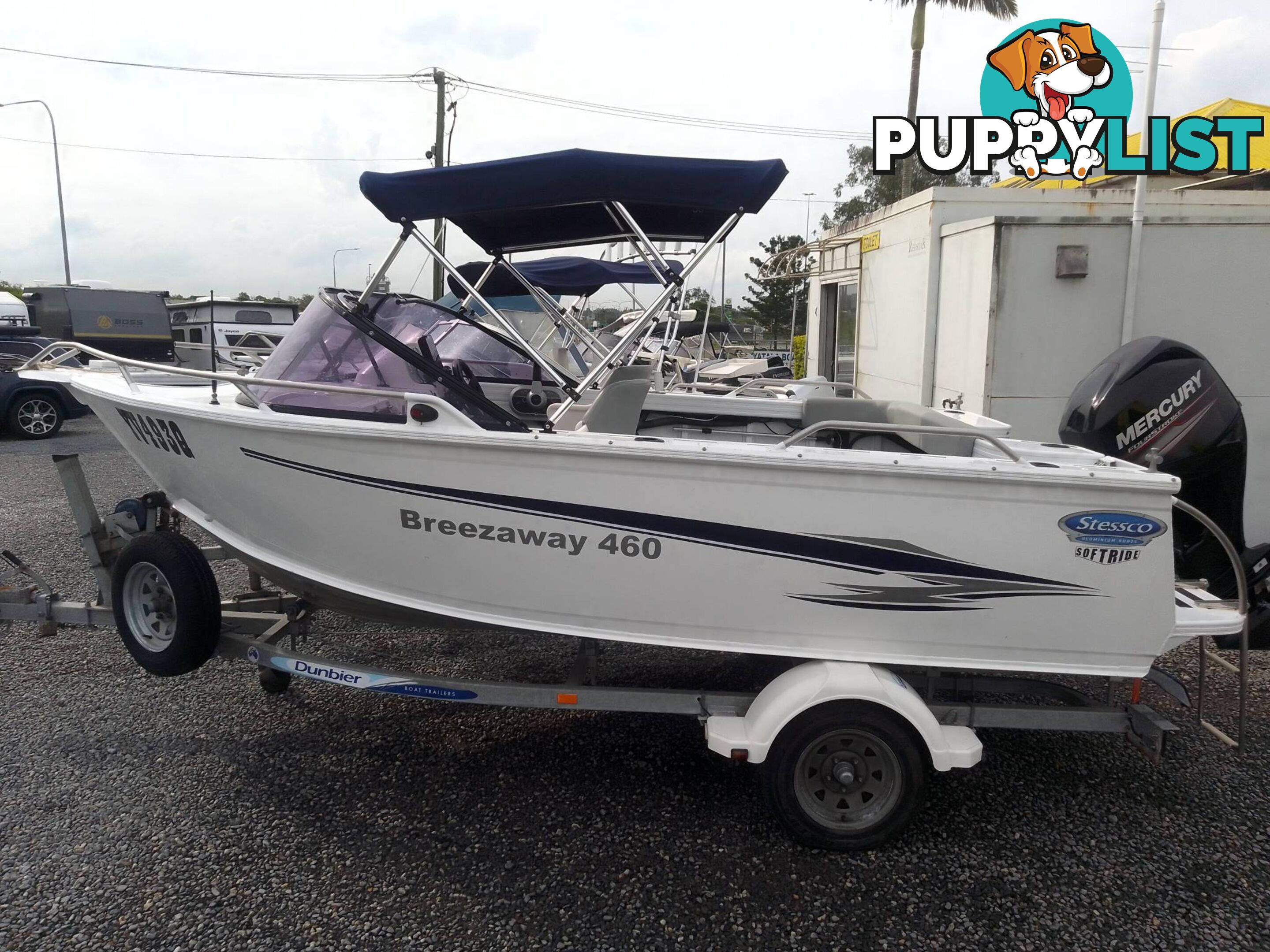 2017 STESSCO BREEZAWAY 4.6M RUNABOUT WITH 60HP MERCURY 4 STROKE AND TRAILER