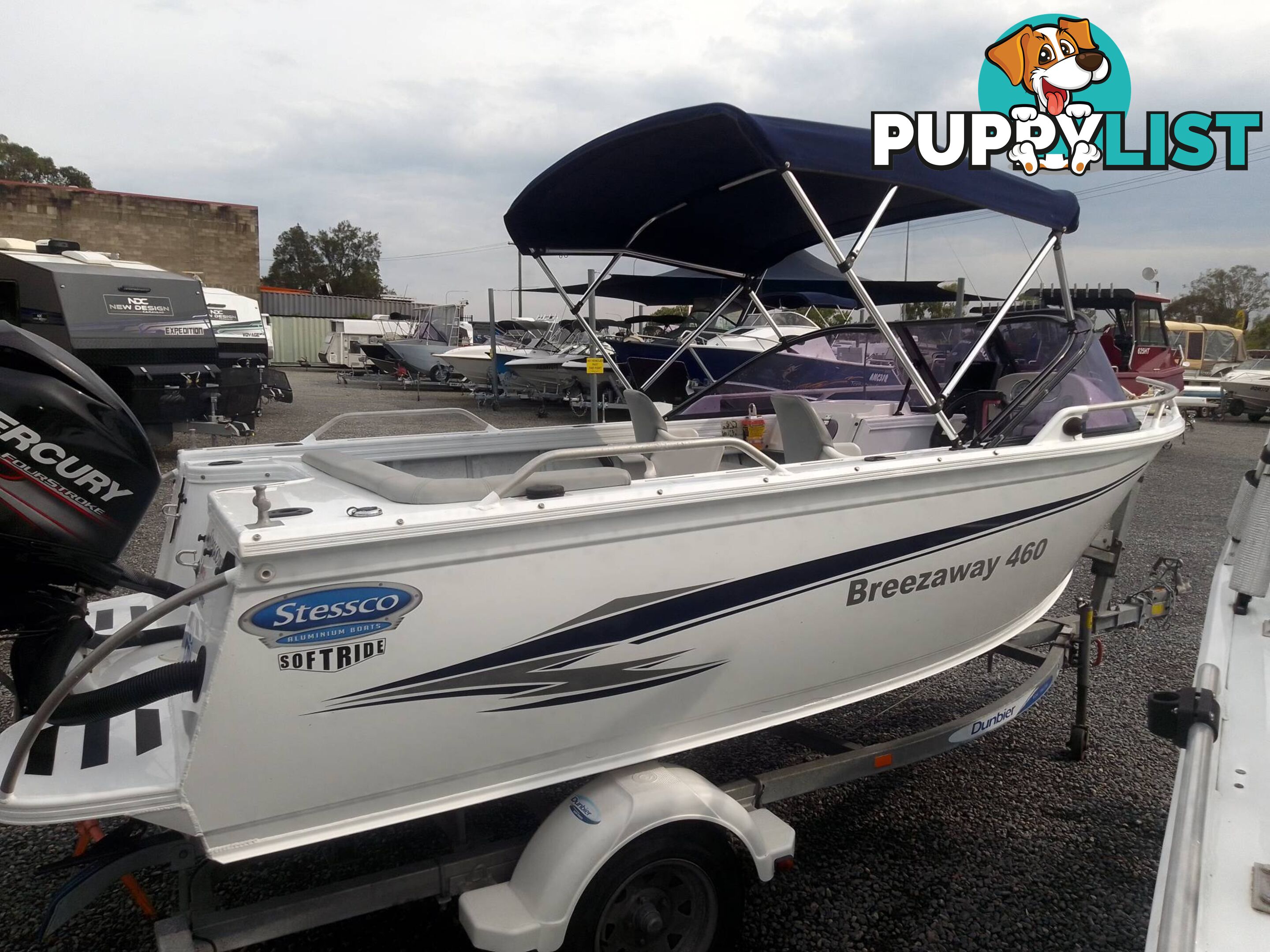 2017 STESSCO BREEZAWAY 4.6M RUNABOUT WITH 60HP MERCURY 4 STROKE AND TRAILER