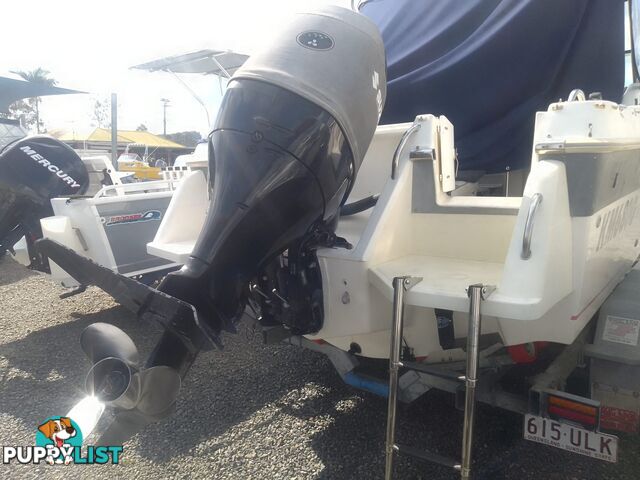 USED HAINES HUNTER 680C HALF CABIN WITH A 2005 SUZUKI 200HP 4 STROKE OUTBOARD ON A 2020 SWIFTCO DUAL AXLE TRAILER