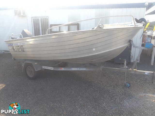 USED SEAJAY MAGNUM 4.35M OPEN DINGHY WITH A 2012 40HP YAMAHA OUTBOARD ON A 2002 REDCO SINGLE AXLE BOAT TRAILER