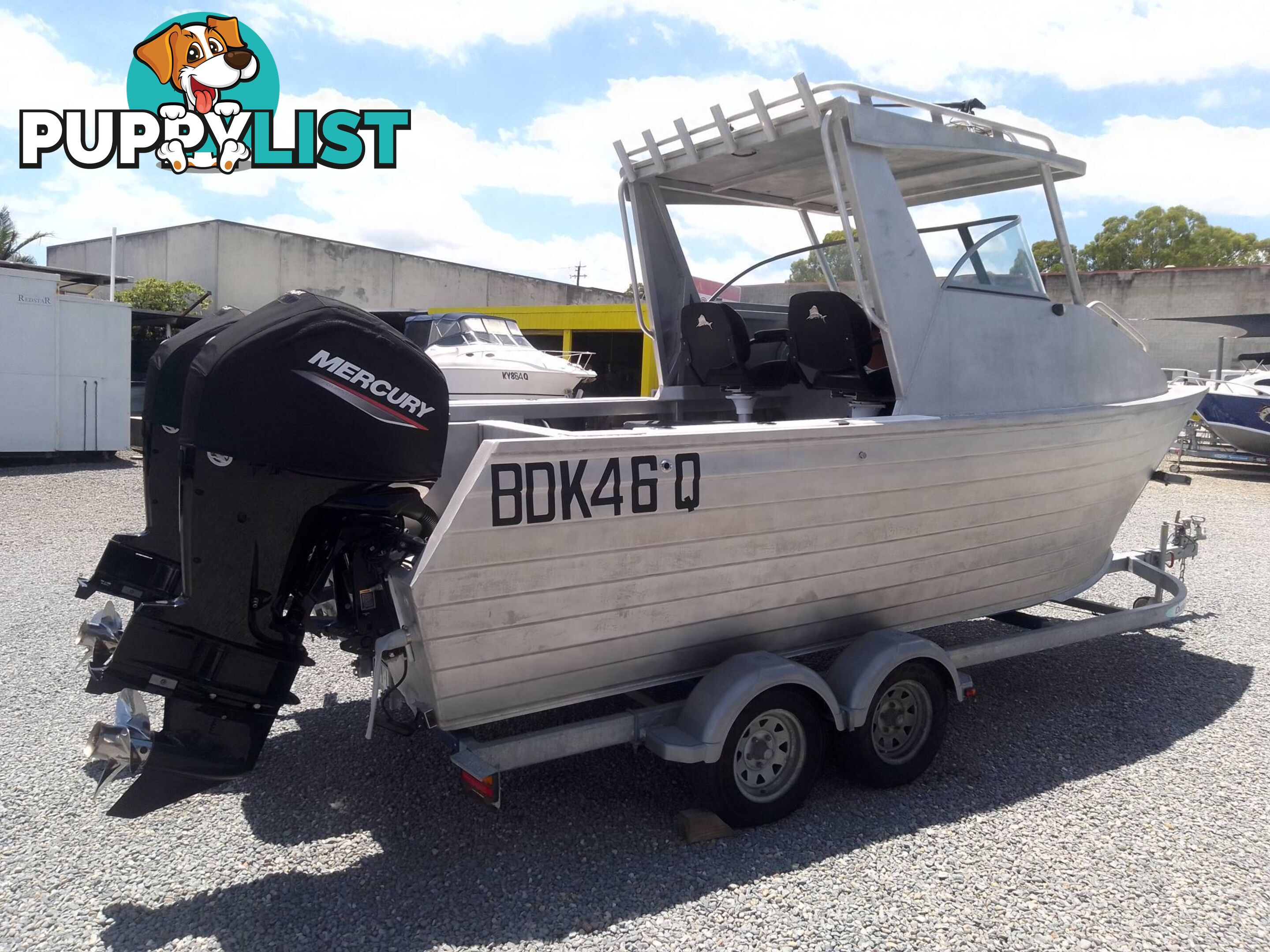 MAKO CRAFT 540 SHARK CAT-TWIN 90HP MERCURY 4 STROKE OUTBOARDS AND TRAILER