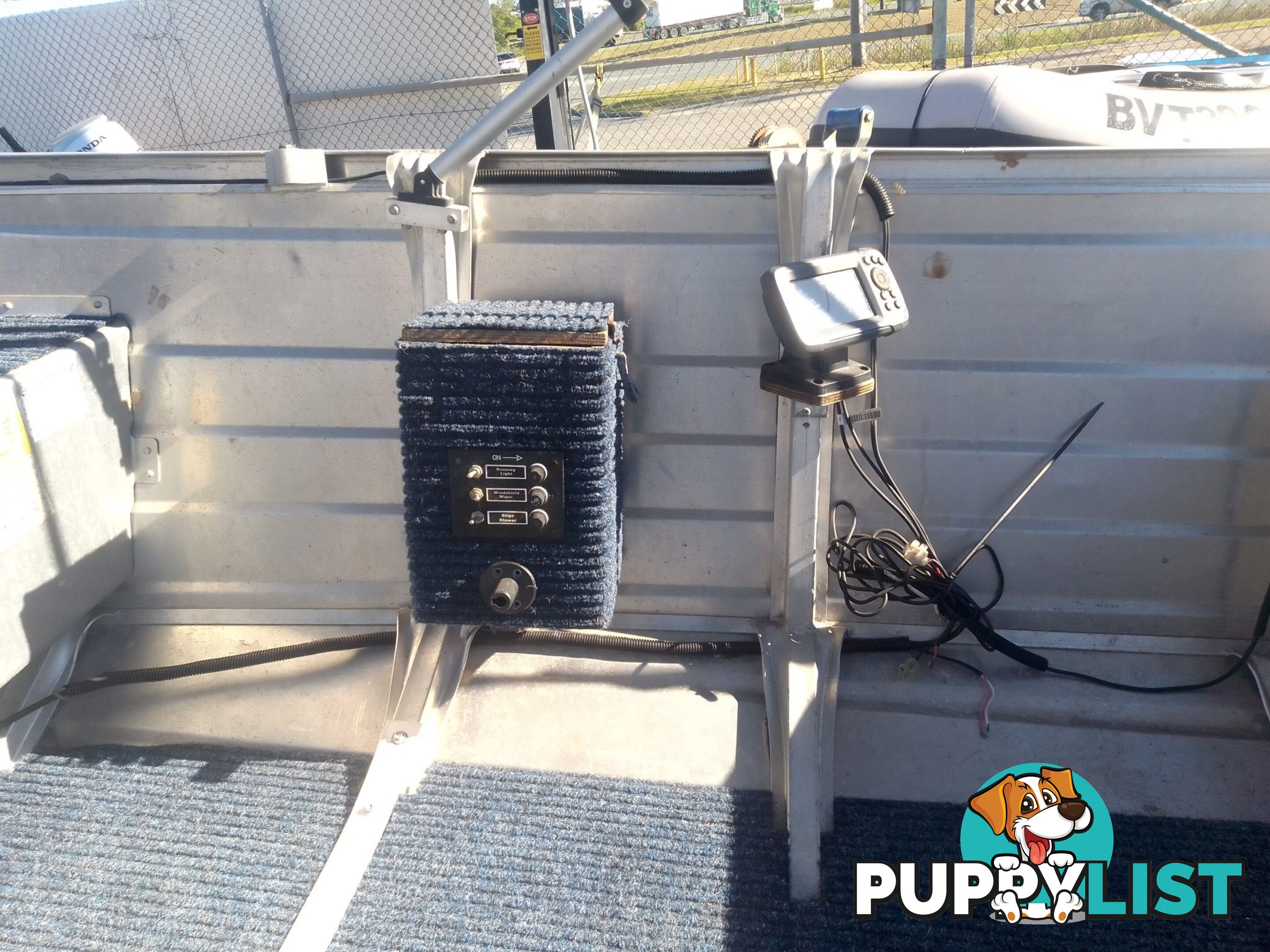 USED 2008 STACER 395 SEASPRITE OPEN DINGHY WITH A MERCURY 25HP OUTBOARD ON A 2003 SEALINK SINGLE AXLE TRAILER.