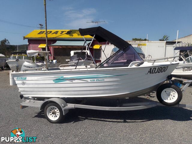 SEA JAY 435 CLASSIC 4.5M RUNABOUT-40HP HONDA 4 STROKE OUTBOARD AND TRAILER