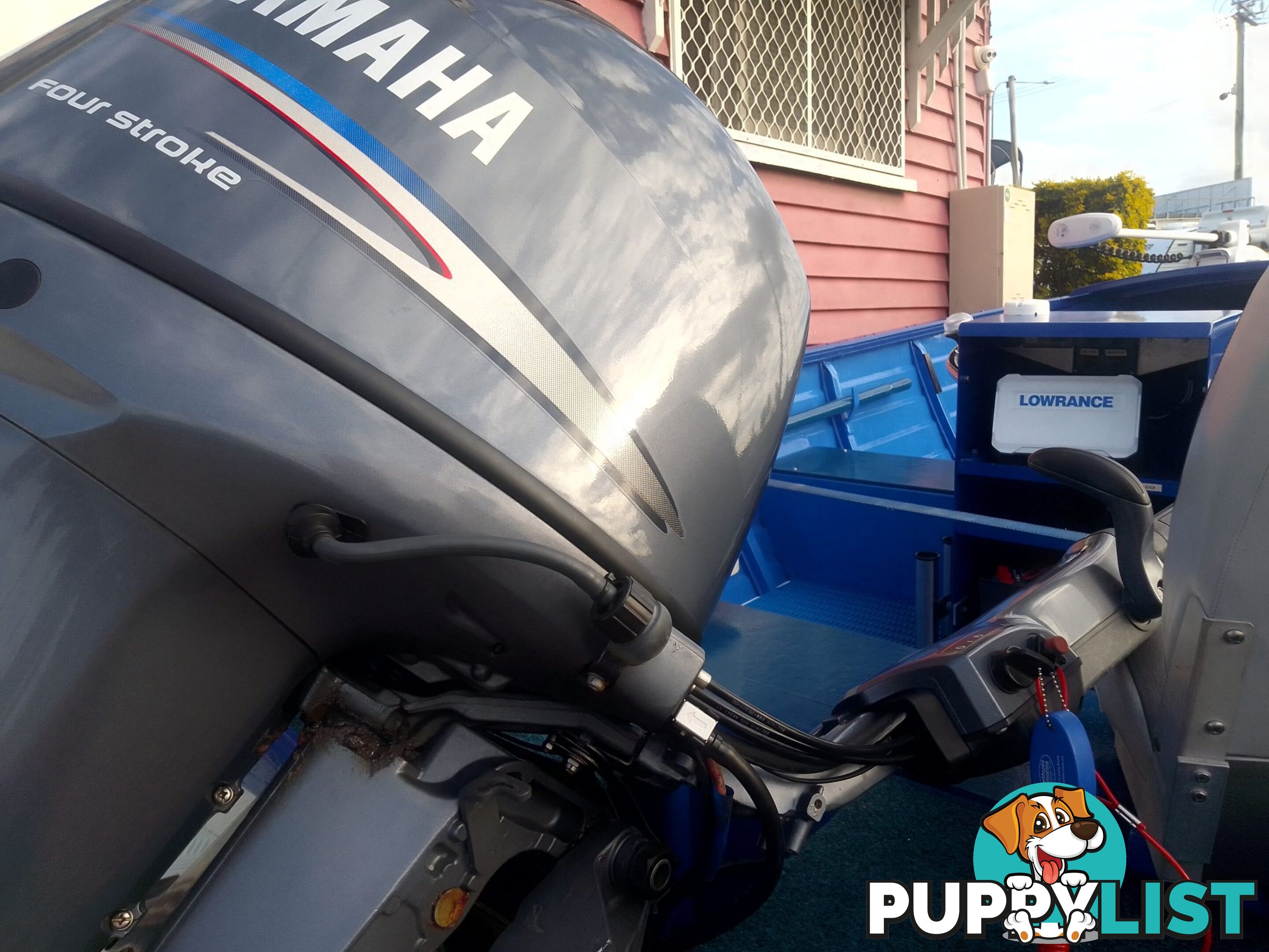 USED SEA HUNTER 4.5M OPEN DINGHY WITH A 2009 MODEL YAMAHA FOUR STROKE ENGINE ON A VZF FABRICATIONS ALLOY TRAILER