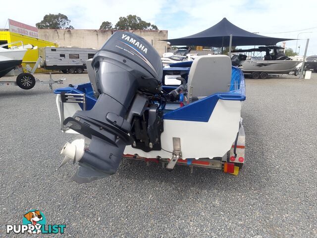 USED SEA HUNTER 4.5M OPEN DINGHY WITH A 2009 MODEL YAMAHA FOUR STROKE ENGINE ON A VZF FABRICATIONS ALLOY TRAILER