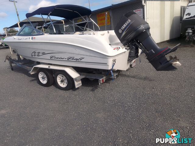 USED 2006 CRUISE CRAFT RESORT 55 BOWRIDER ON A 2005 REDCO TRAILER WITH A 2005 MODEL 150HP YAMAHA OUTBOARD.