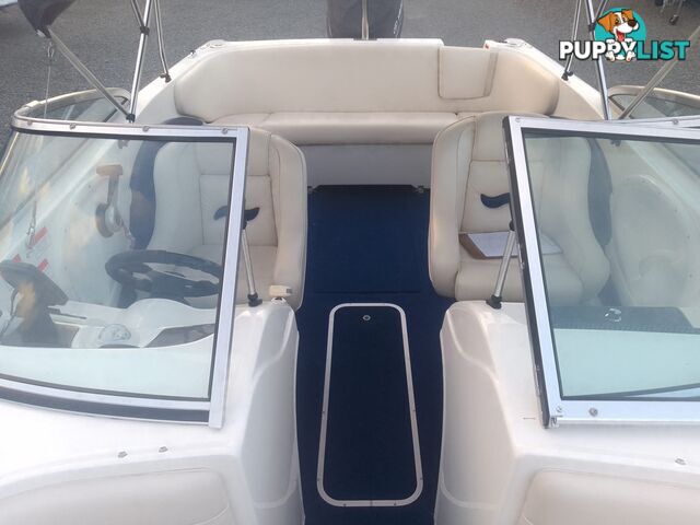 USED 2006 CRUISE CRAFT RESORT 55 BOWRIDER ON A 2005 REDCO TRAILER WITH A 2005 MODEL 150HP YAMAHA OUTBOARD.