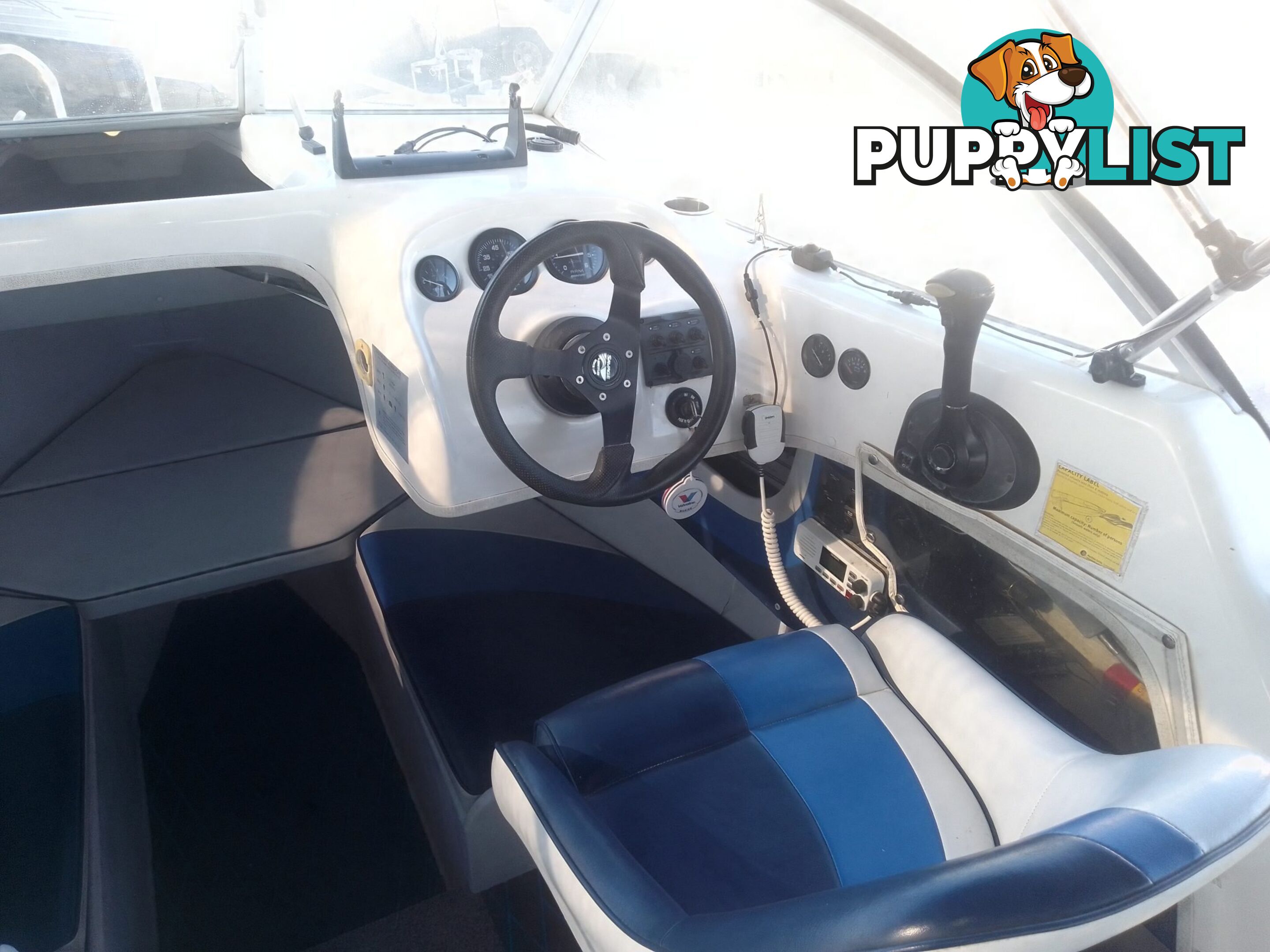 USED 2008 SAVAGE SURVEYOR HALF CABIN POWER BOAT ON A 2007 DUNBIER TRAILER WITH A 150HP MARINER EFI OUTBOARD MOTOR