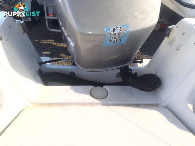 USED 2008 SAVAGE SURVEYOR HALF CABIN POWER BOAT ON A 2007 DUNBIER TRAILER WITH A 150HP MARINER EFI OUTBOARD MOTOR