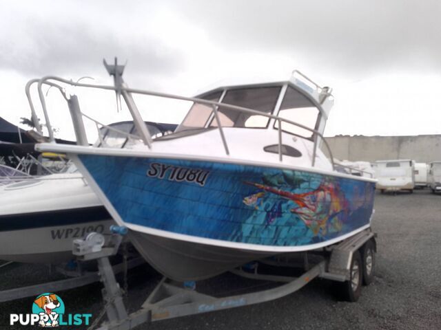 QUINTREX 610 OFFSHORE HALF CABIN-YAMAHA 225HP 4 STROKE AND TRAILER