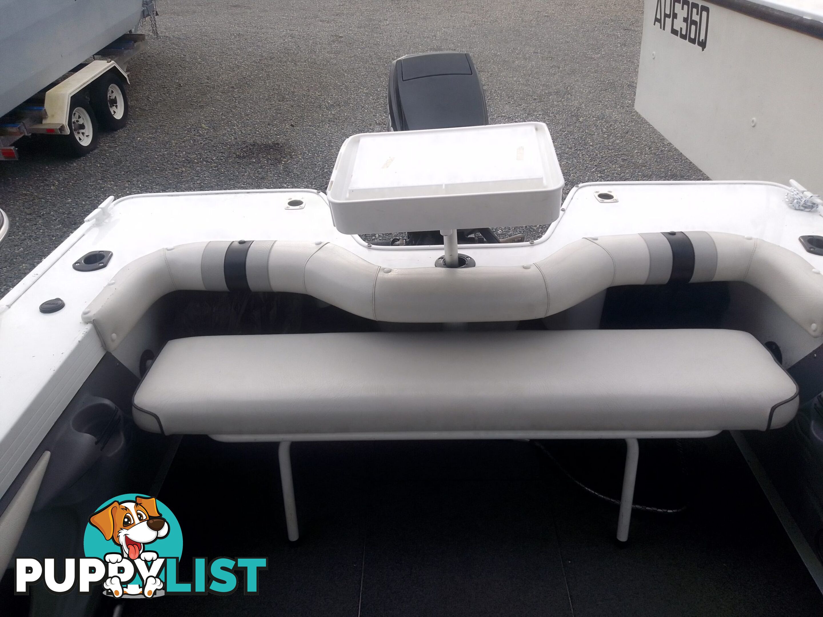 USED 2008 QUINTREX COAST RUNNER 470 WITH A 60HP MERCURY OUTBOARD ON A 2008 TELWATER SINGLE AXLE TRAILER
