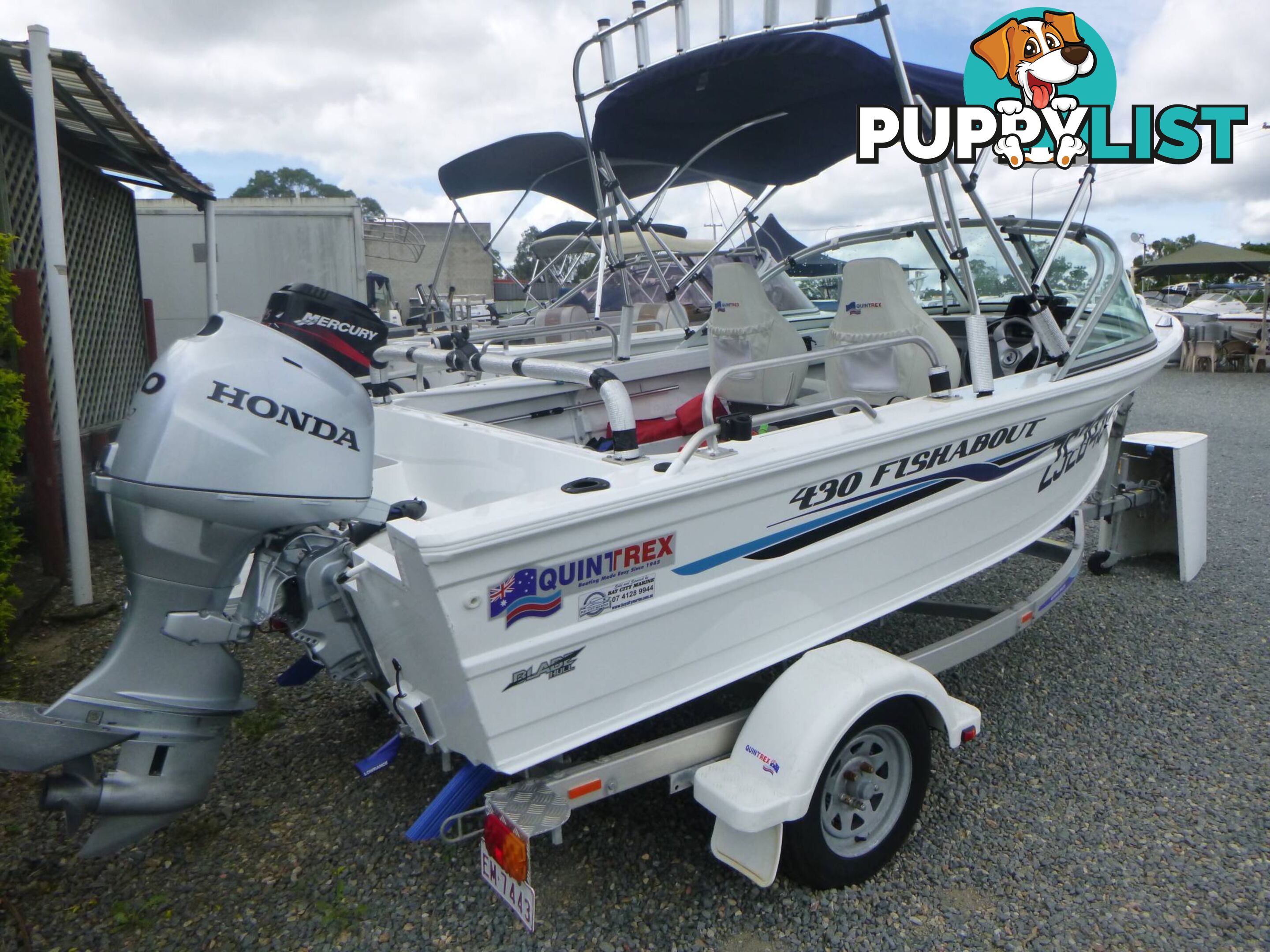 QUINTREX 430 FISHABOUT -40HP HONDA 4 STROKE AND ALLOY TRAILER