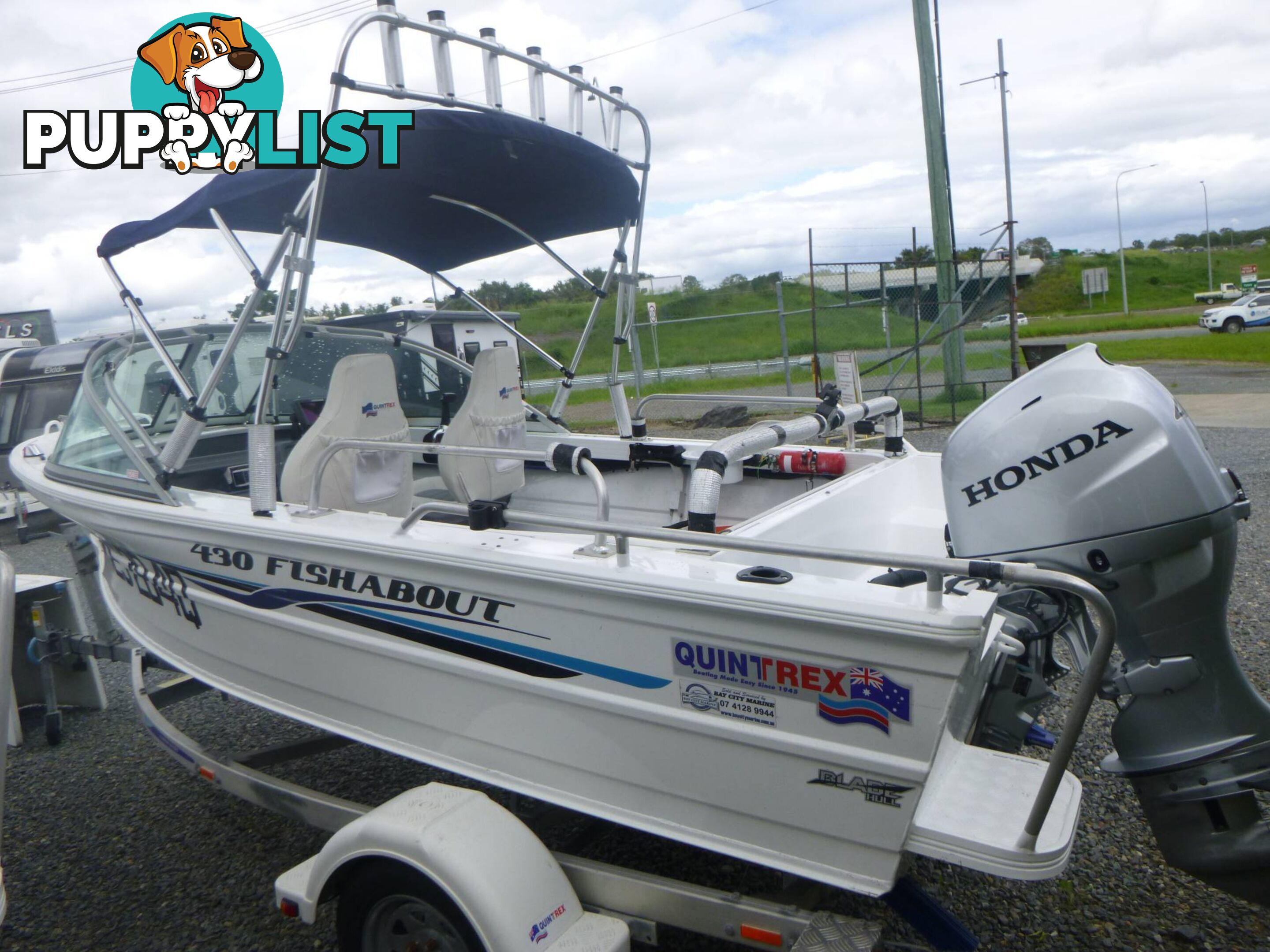 QUINTREX 430 FISHABOUT -40HP HONDA 4 STROKE AND ALLOY TRAILER