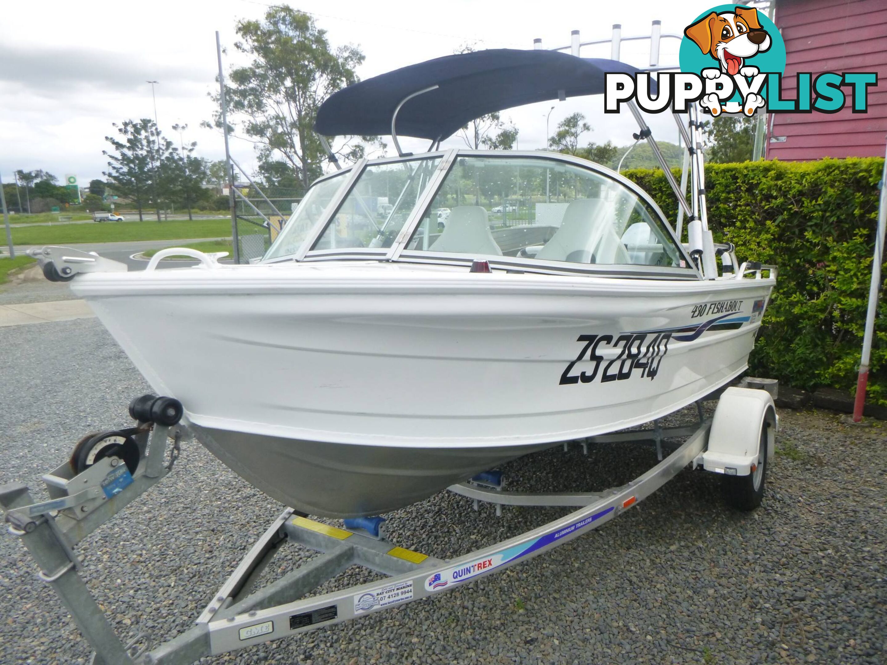 QUINTREX 430 FISHABOUT -40HP HONDA 4 STROKE AND ALLOY TRAILER