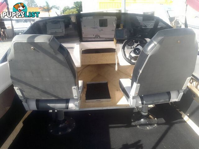 USED 1989 HAINES HUNTER 455R SPORTS RUNABOAT WITH A 115HP ETEC OUTBOARD ON A 1981 FELK TRAILER