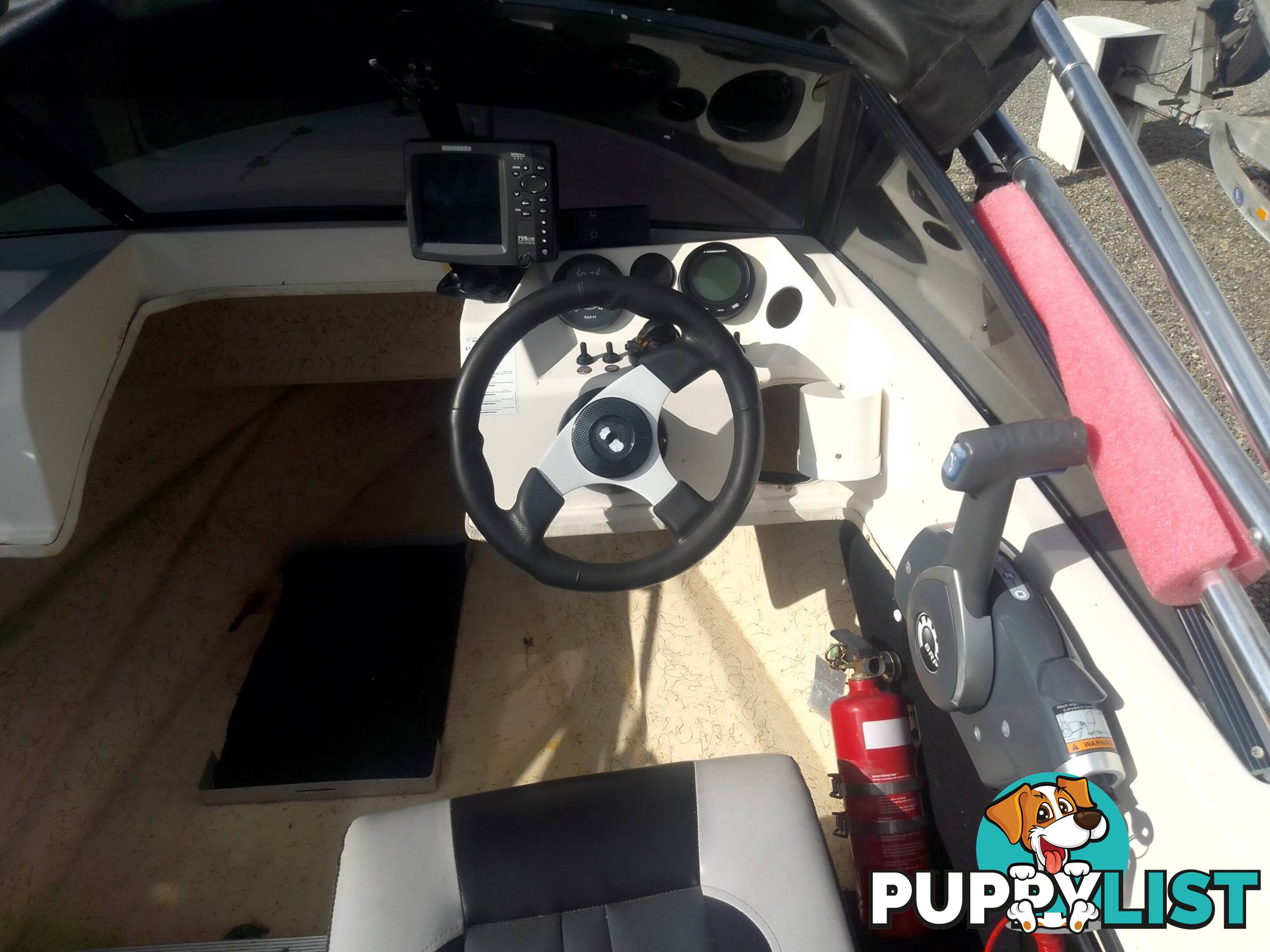 USED 1989 HAINES HUNTER 455R SPORTS RUNABOAT WITH A 115HP ETEC OUTBOARD ON A 1981 FELK TRAILER