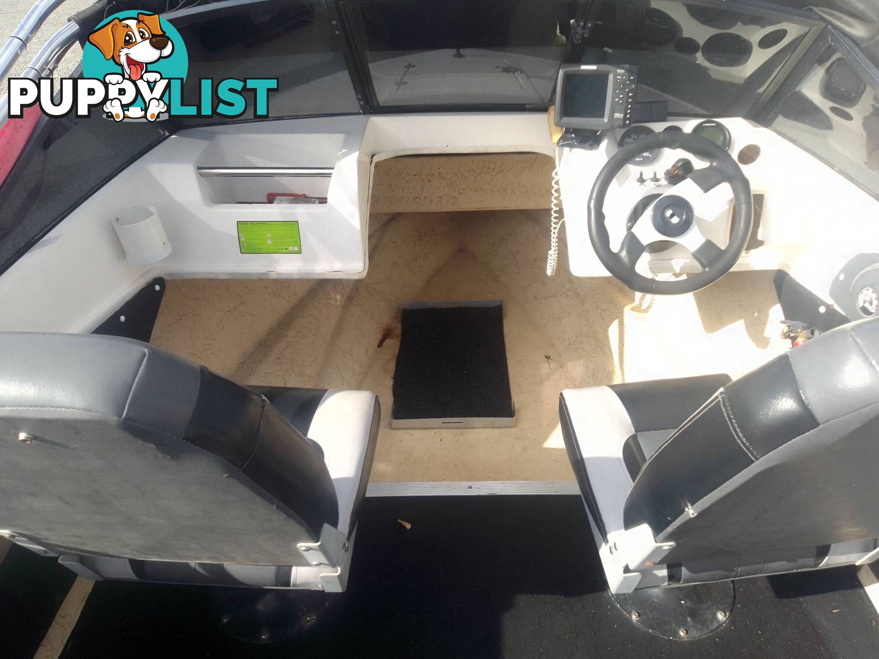 USED 1989 HAINES HUNTER 455R SPORTS RUNABOAT WITH A 115HP ETEC OUTBOARD ON A 1981 FELK TRAILER