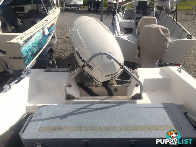 USED 1989 HAINES HUNTER 455R SPORTS RUNABOAT WITH A 115HP ETEC OUTBOARD ON A 1981 FELK TRAILER