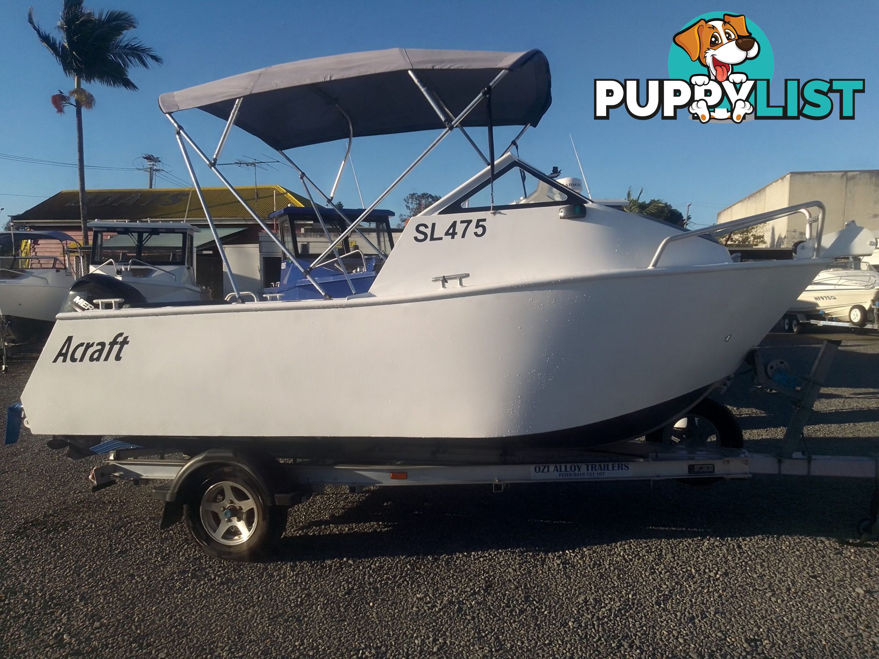 NEW ACRAFT MARINE SL475 RUNABOUT/CUDDY WITH 60HP MERCURY 4 STROKE OUTBOARD ON ALLOY TRAILER