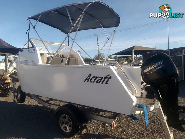 NEW ACRAFT MARINE SL475 RUNABOUT/CUDDY WITH 60HP MERCURY 4 STROKE OUTBOARD ON ALLOY TRAILER