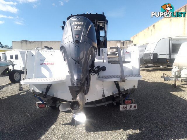 USED 2022 STESSL 660 COASTRUNNER MAGNUM CENTRE CABIN WITH A V6 225HP YAMAHA FOUR STROKE ENGINE ON A DUNBIER DUAL AXLE TRAILER