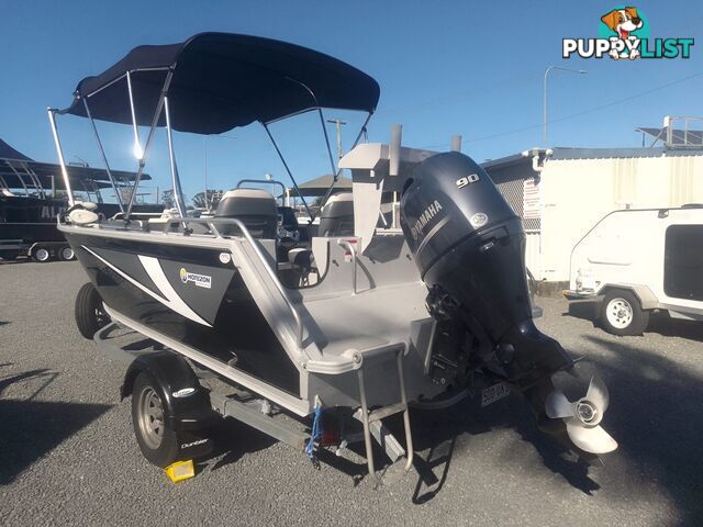 USED 2020 HORIZON FREESTYLER 5.25M SIDE CONSOLE WITH A 2020 YAMAHA 90HP 4 STROKE OUTBOARD ON A 2020 DUNBIER SINGLE AXLE TRAILER.