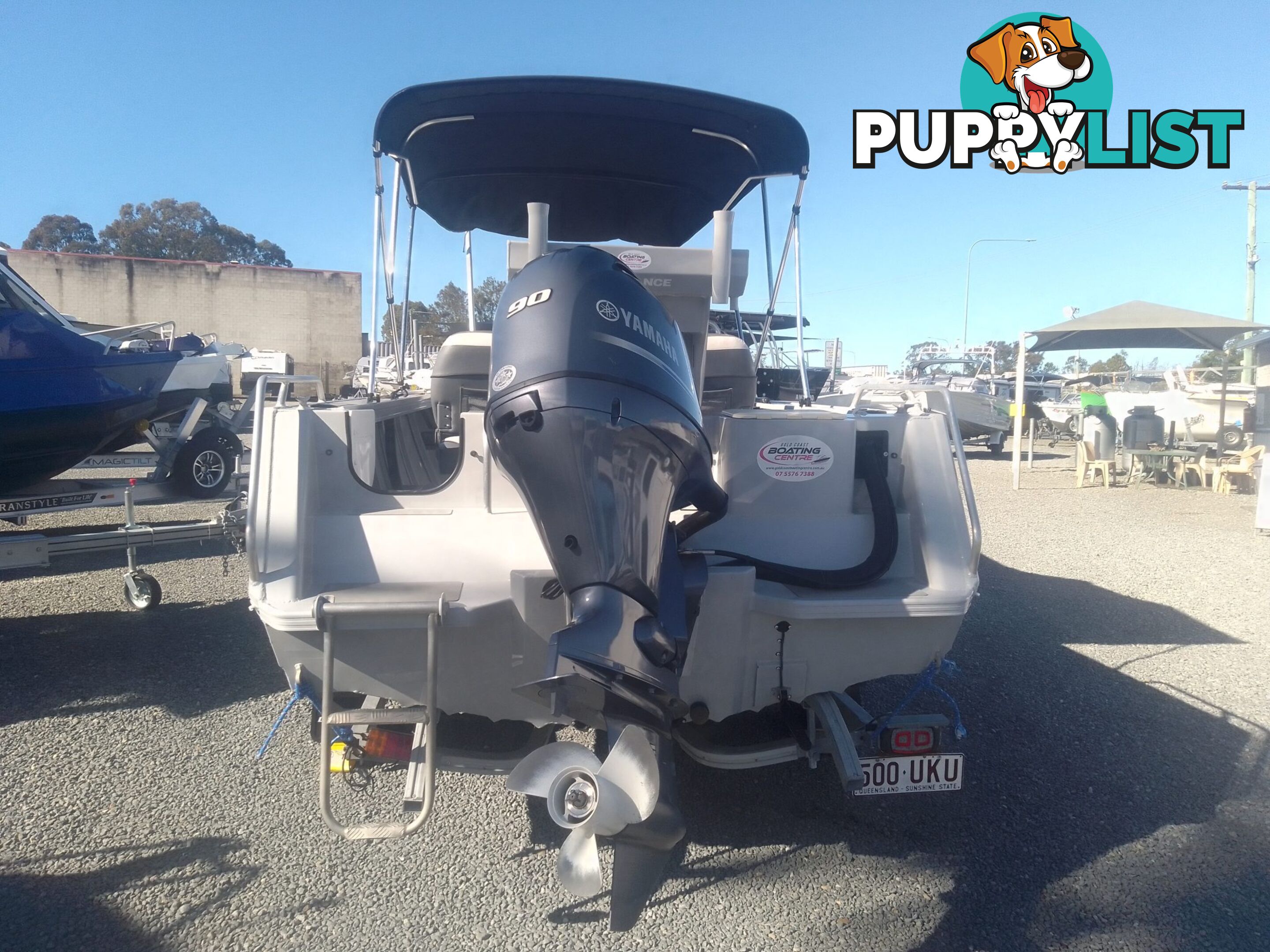 USED 2020 HORIZON FREESTYLER 5.25M SIDE CONSOLE WITH A 2020 YAMAHA 90HP 4 STROKE OUTBOARD ON A 2020 DUNBIER SINGLE AXLE TRAILER.