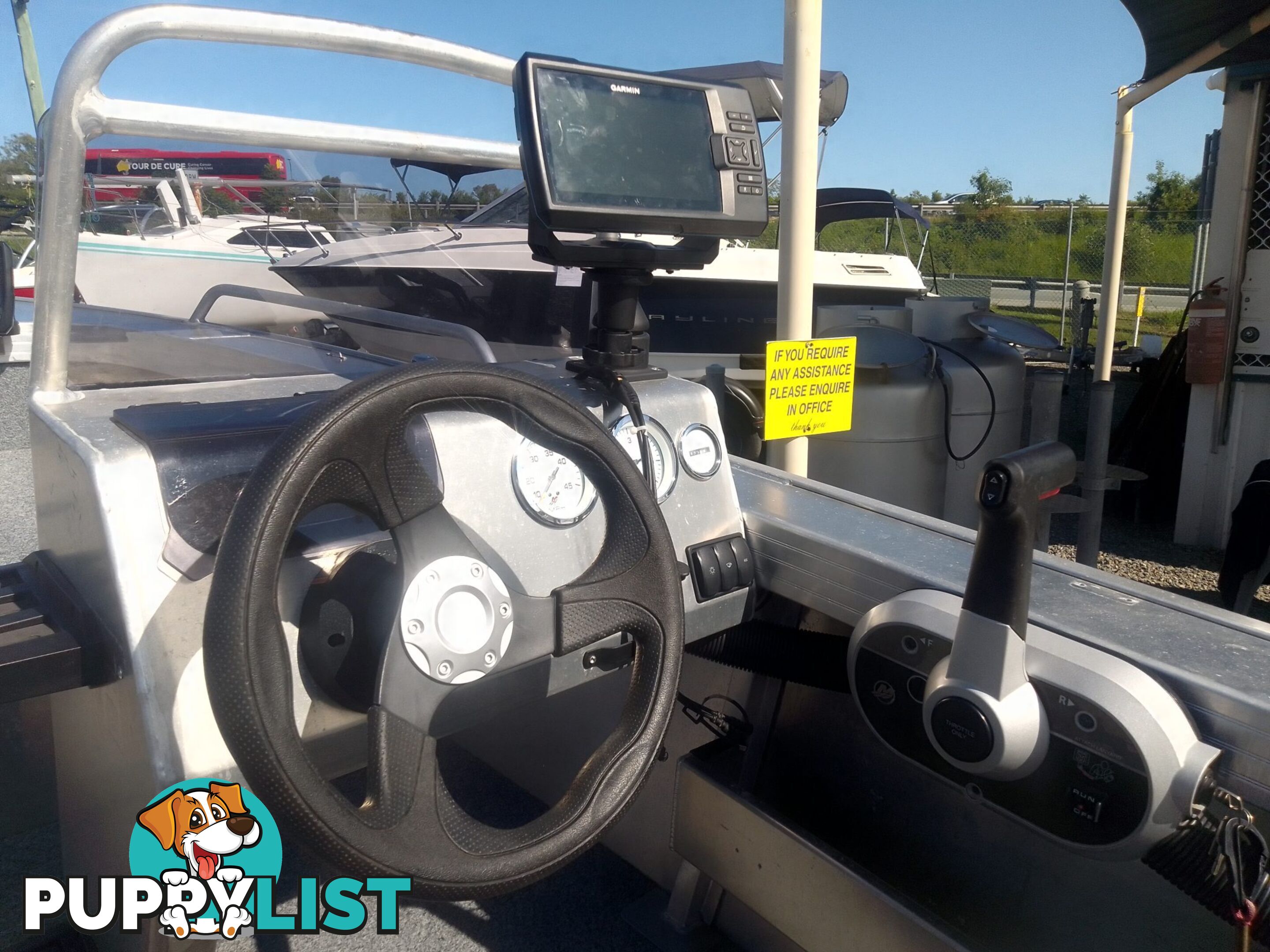 USED 2019 STACER 429 OUTLAW WITH A 40HP MERCURY 4 STROKE OUTBOARD ON A 2019 STACER TRAILER