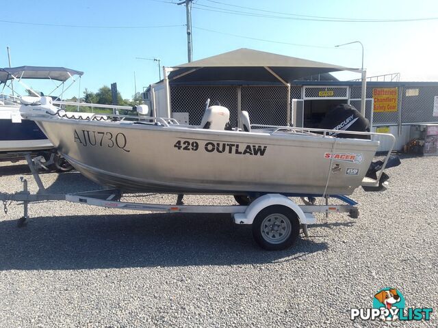 USED 2019 STACER 429 OUTLAW WITH A 40HP MERCURY 4 STROKE OUTBOARD ON A 2019 STACER TRAILER