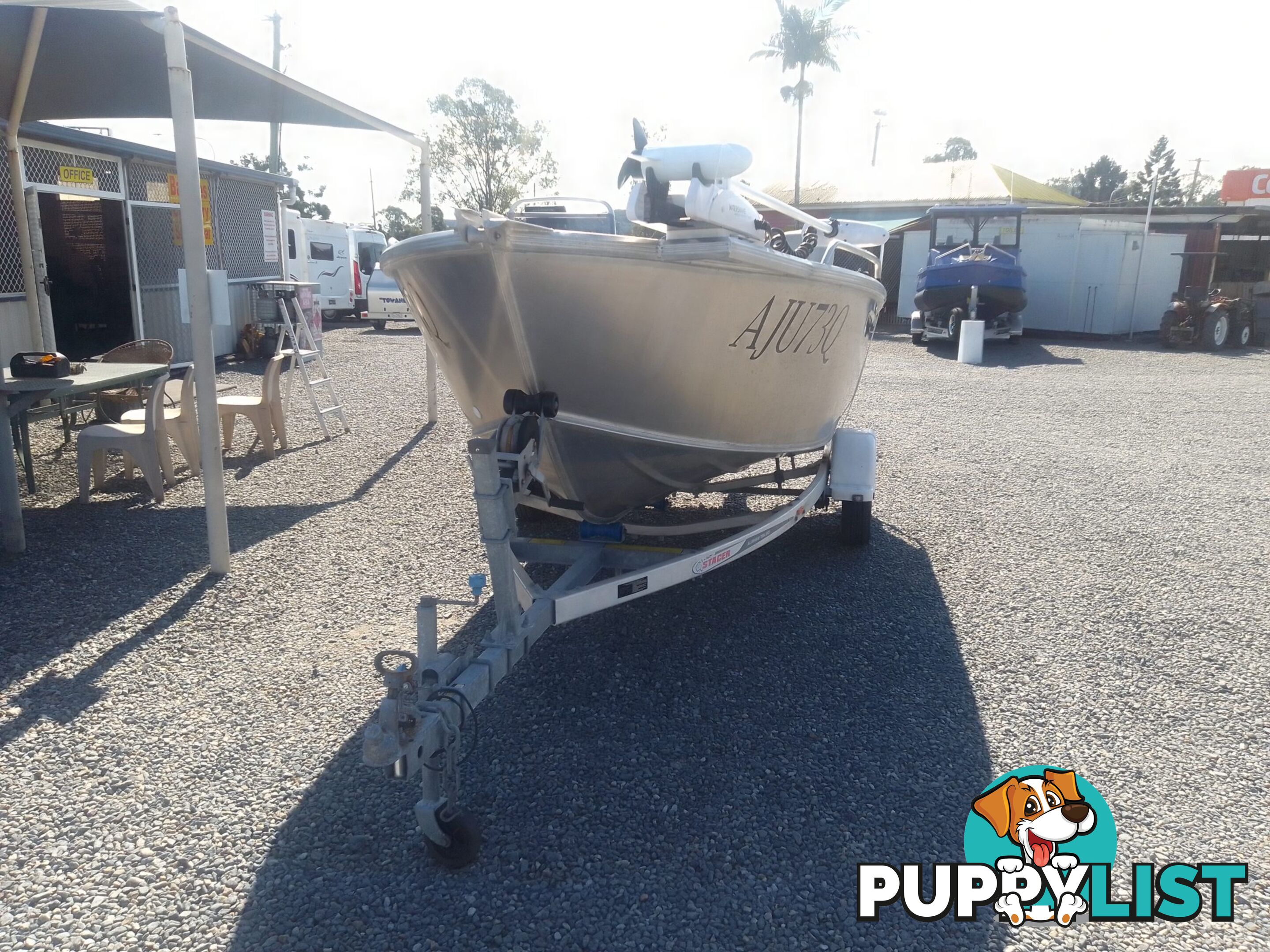 USED 2019 STACER 429 OUTLAW WITH A 40HP MERCURY 4 STROKE OUTBOARD ON A 2019 STACER TRAILER