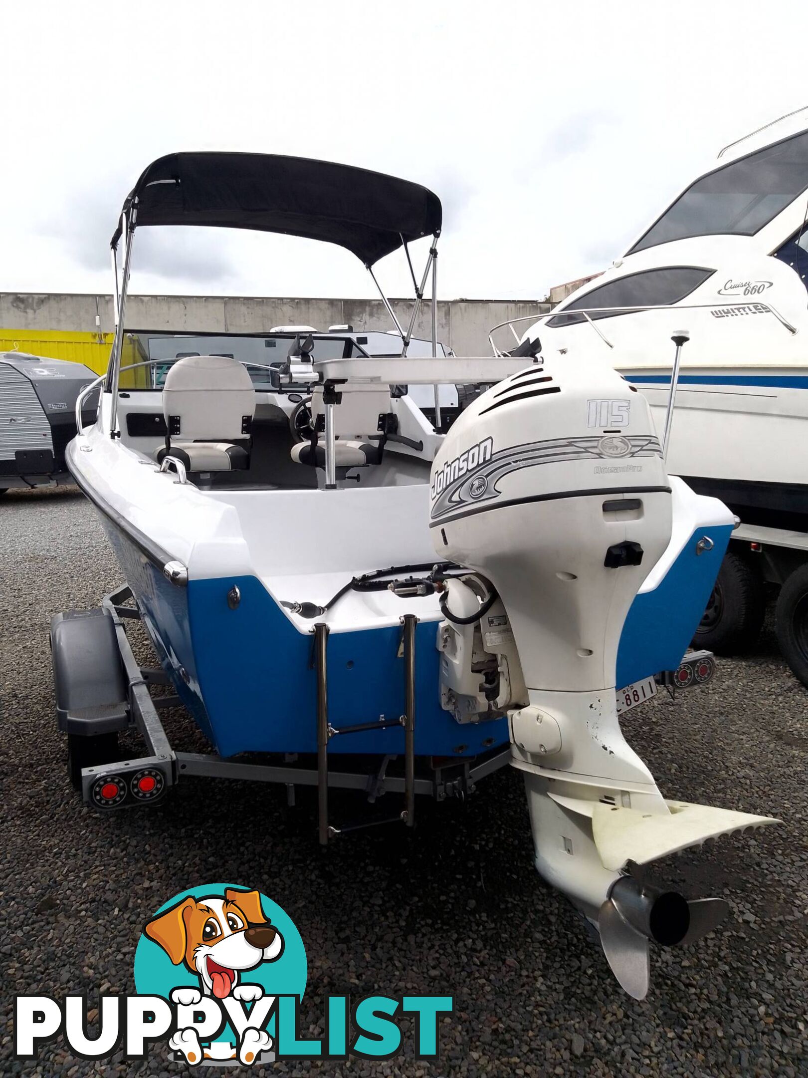 SEAFARER VIKING 4.9M CUDDY-115HP JOHNSON 2 STROKE AND TRAILER