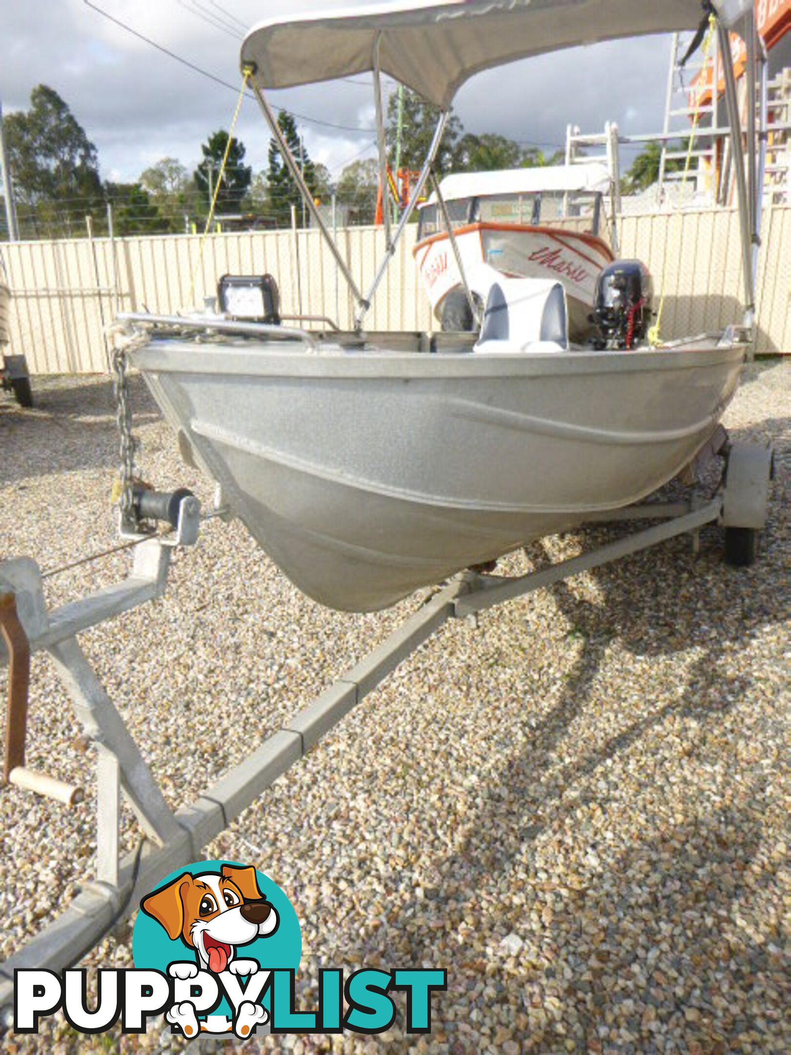 CLARK 3.1 CLIPPER DINGHY WITH 15HP 4 STROKE TOHATSU AND TRAILER Stock# 8486  TYPE Boats   LENG