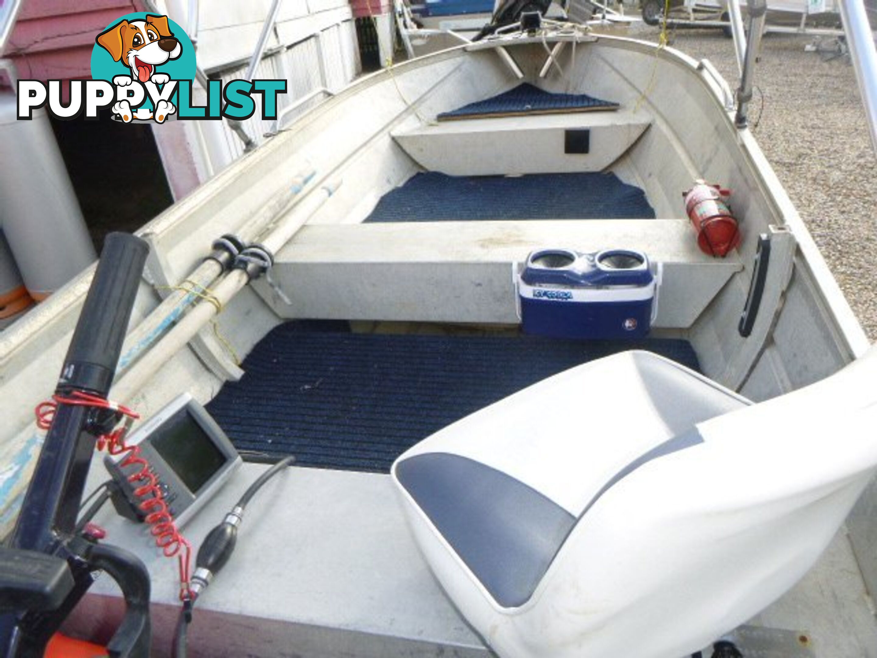 CLARK 3.1 CLIPPER DINGHY WITH 15HP 4 STROKE TOHATSU AND TRAILER Stock# 8486  TYPE Boats   LENG