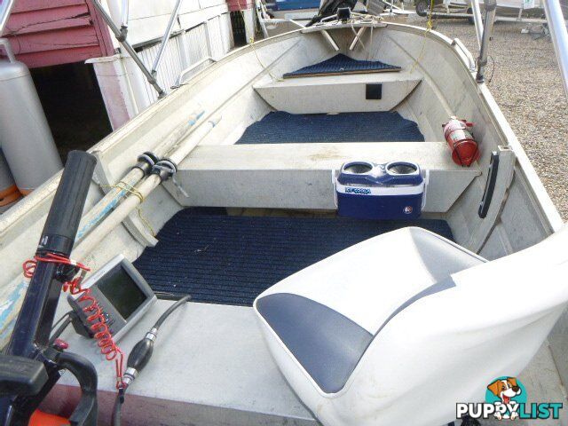 CLARK 3.1 CLIPPER DINGHY WITH 15HP 4 STROKE TOHATSU AND TRAILER Stock# 8486  TYPE Boats   LENG