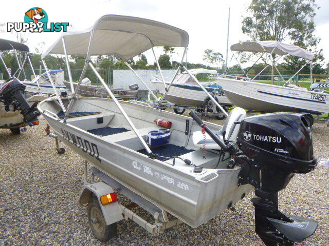 CLARK 3.1 CLIPPER DINGHY WITH 15HP 4 STROKE TOHATSU AND TRAILER Stock# 8486  TYPE Boats   LENG