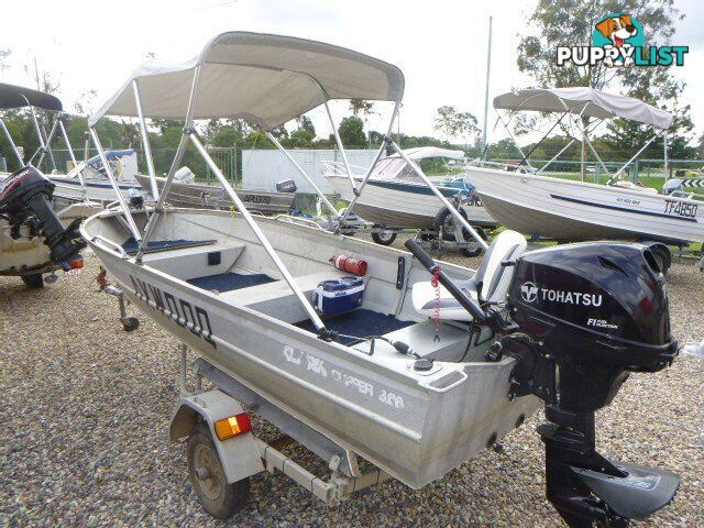 CLARK 3.1 CLIPPER DINGHY WITH 15HP 4 STROKE TOHATSU AND TRAILER Stock# 8486  TYPE Boats   LENG