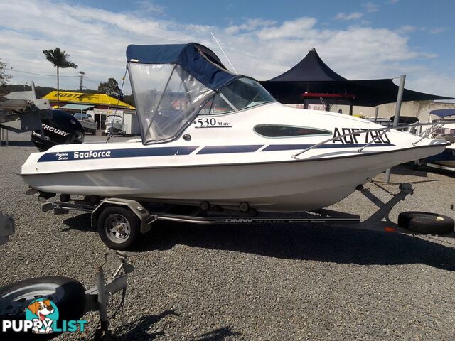 SEAFORCE 530 MATE PONTOON 1/2 CABIN-MERCURY 90HP OPTIMAX AND TRAILER