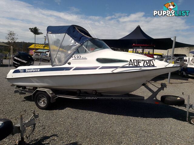 SEAFORCE 530 MATE PONTOON 1/2 CABIN-MERCURY 90HP OPTIMAX AND TRAILER