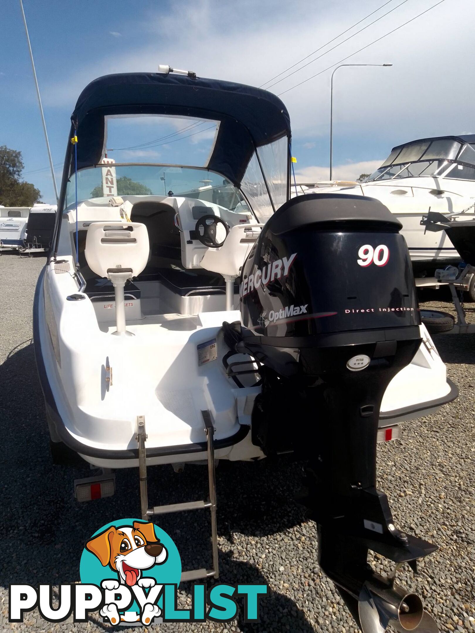 SEAFORCE 530 MATE PONTOON 1/2 CABIN-MERCURY 90HP OPTIMAX AND TRAILER