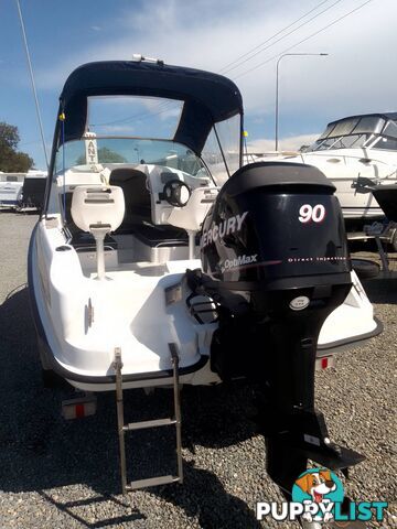 SEAFORCE 530 MATE PONTOON 1/2 CABIN-MERCURY 90HP OPTIMAX AND TRAILER