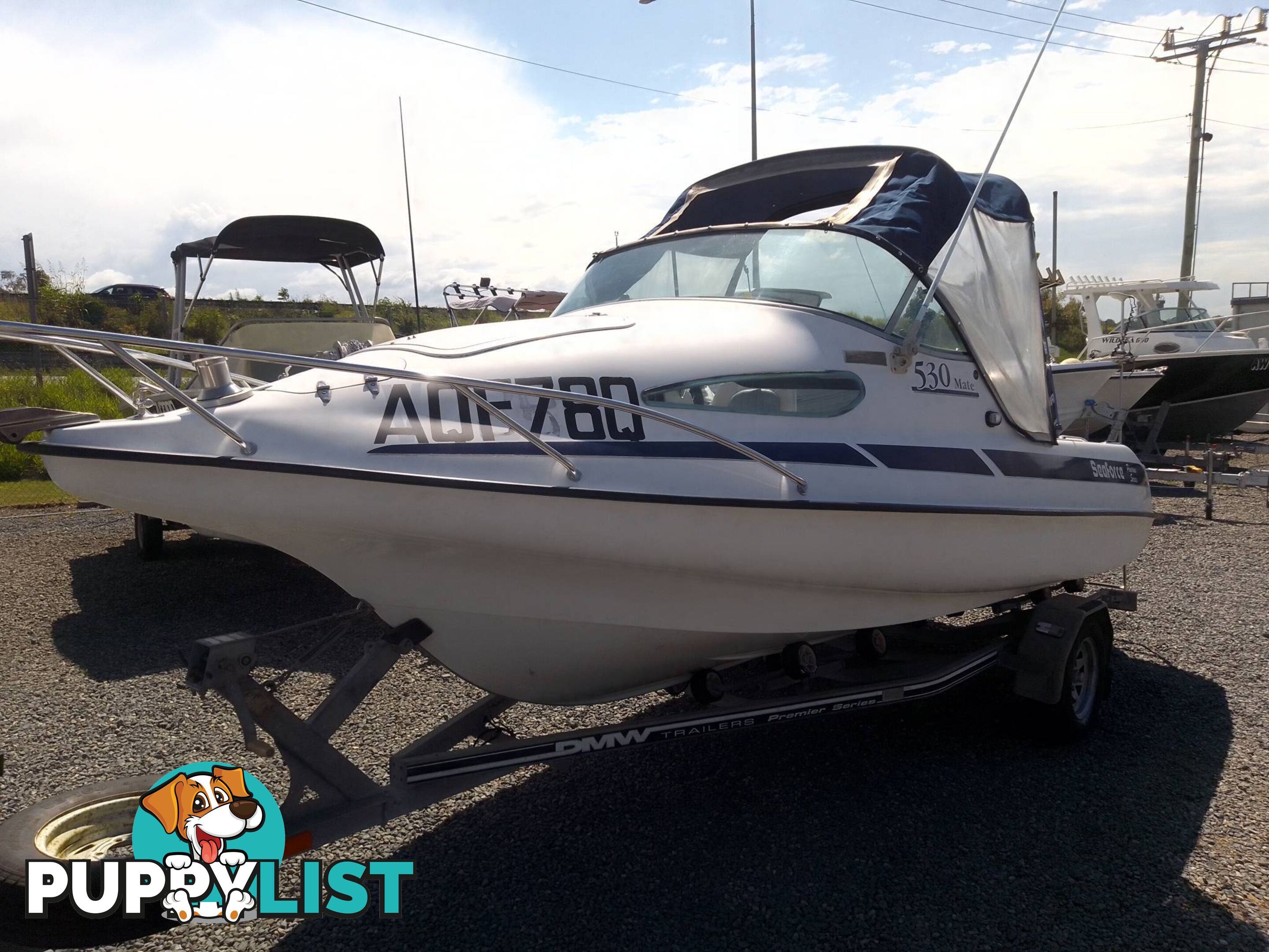 SEAFORCE 530 MATE PONTOON 1/2 CABIN-MERCURY 90HP OPTIMAX AND TRAILER