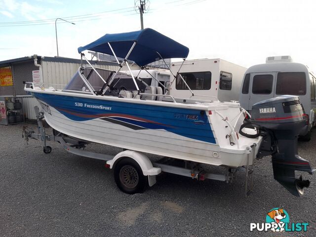 QUINTREX FREEDOM SPORT 550 BOWRIDER -YAMAHA 115HP 2 STROKE AND TRAILER