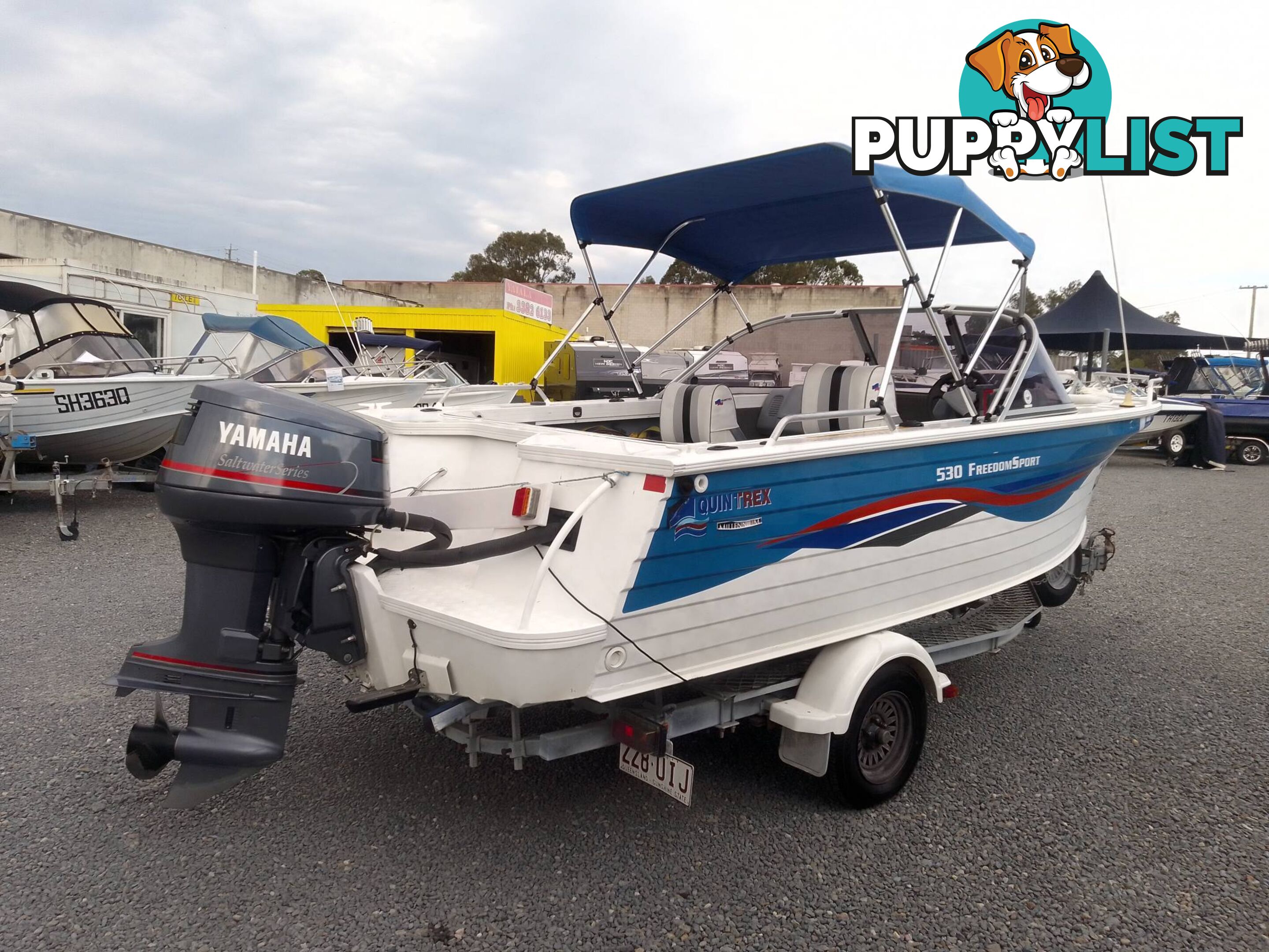 QUINTREX FREEDOM SPORT 550 BOWRIDER -YAMAHA 115HP 2 STROKE AND TRAILER